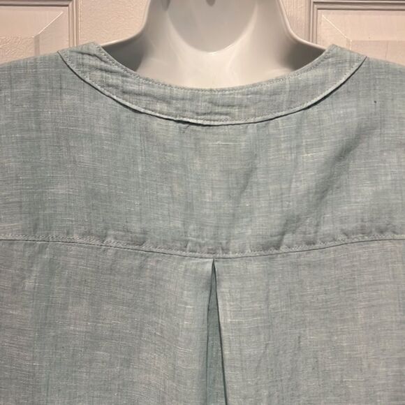 Maeve‎ by Anthropologie 100% Linen Lace Up Top in Seafoam Size 8 (fits larger) - Picture 8 of 14